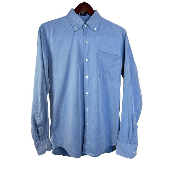 Peter Millar Blue Long Sleeve Perfect Pinpoint Shirt Button Down Shirt Mens Sz M - Picture 1 of 8